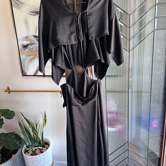 3.1 Philip Lim Black Satin Dress Size 12 - Picture 7 of 8
